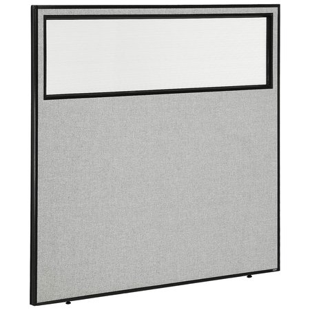 GLOBAL INDUSTRIAL 60-1/4W x 60H Office Partition Panel with Partial Window, Gray 694661WGY